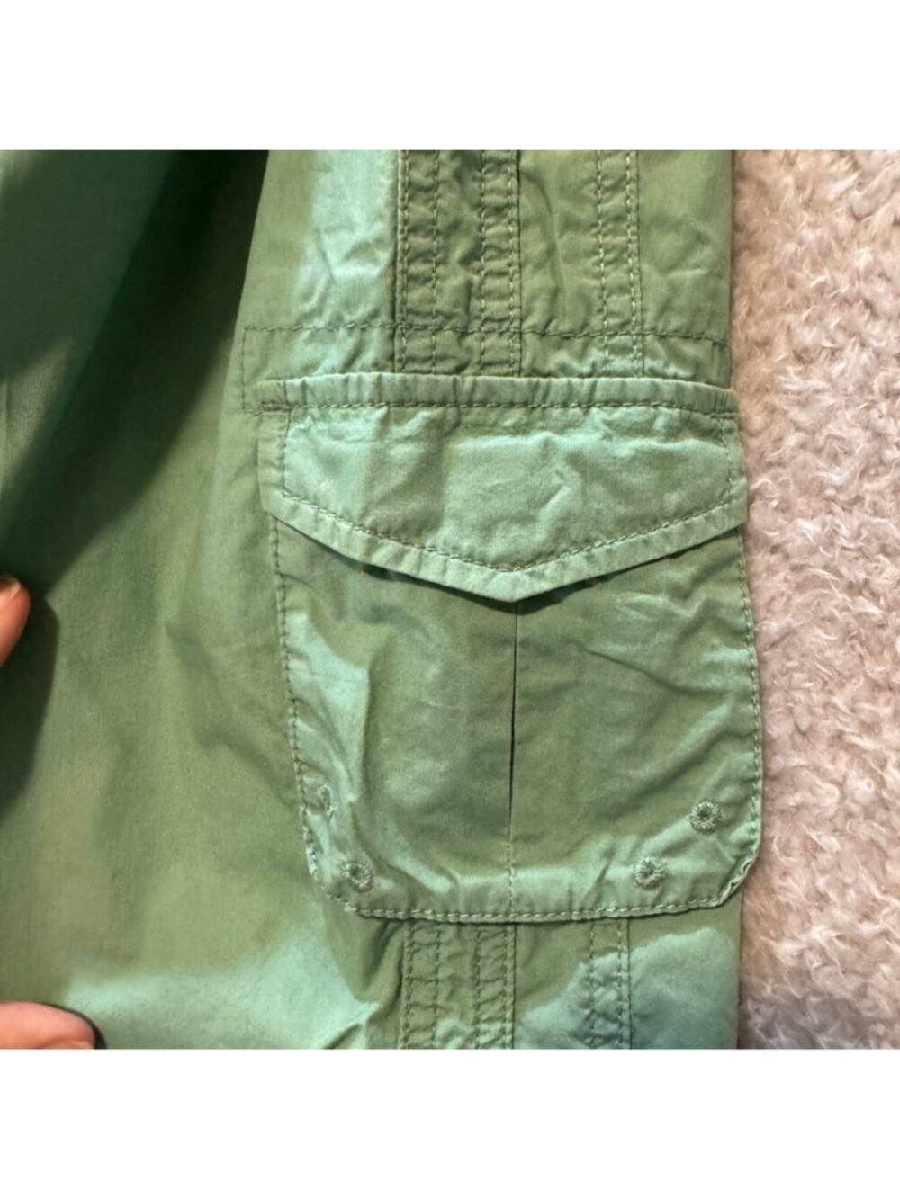 Orvis Cargo Cropped Pants Women's 6 Mint Green Cotton Hiker Gorpcore Roll Up - Picture 8 of 11